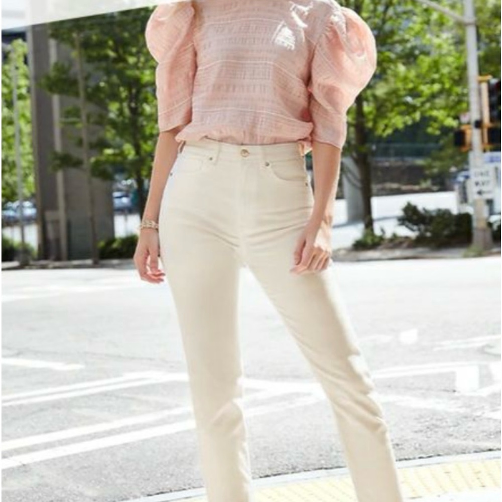 NWOT Ulla Johnson Rose pink silk blend Arleigh ruffle sleeve blouse